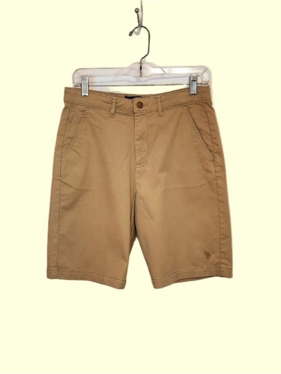 U.S. Polo Assn. Other - U.S. Polo Assn. Chino Twill Flat Front Fly Zip Khaki Shorts Tan Boy's 18